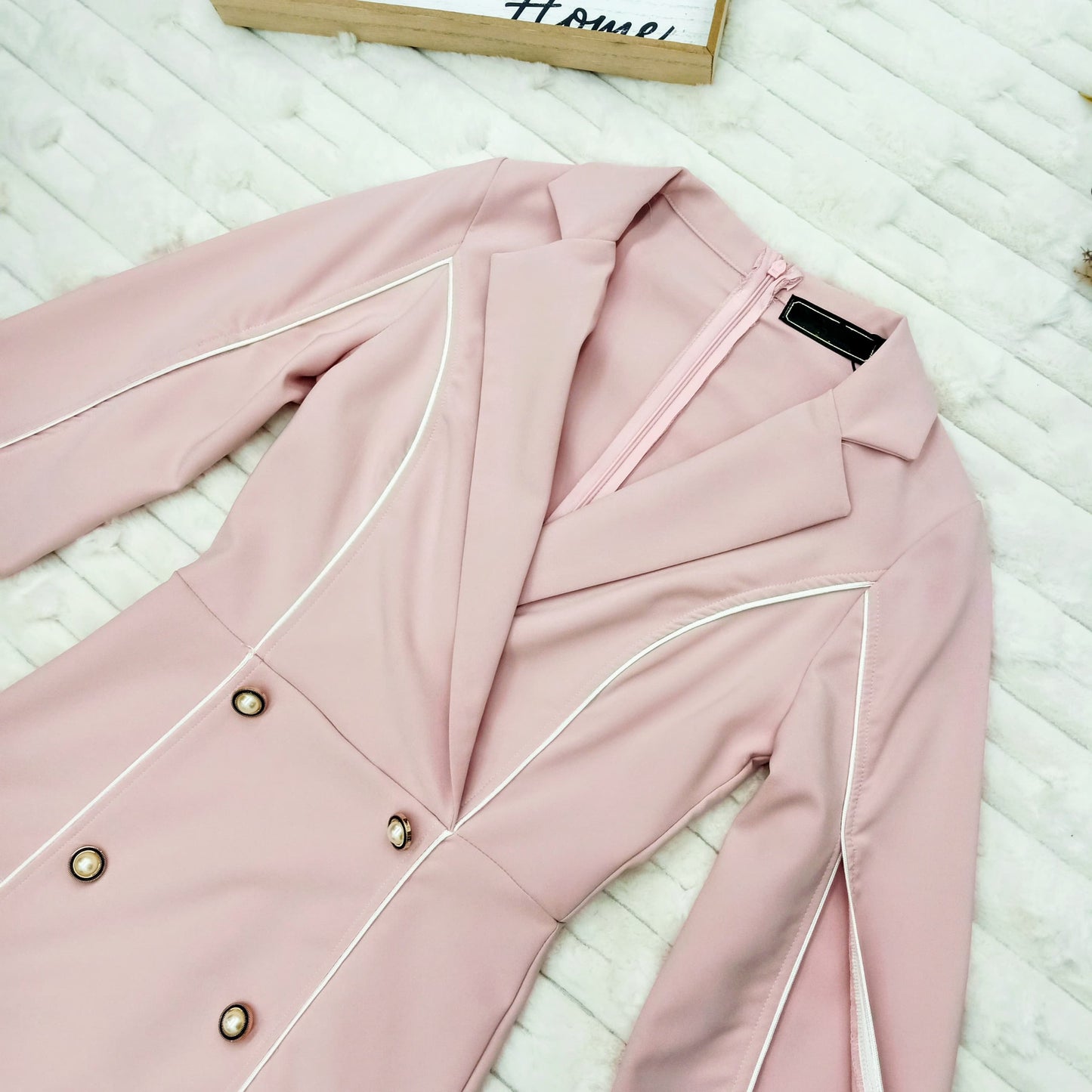 Double Breasted Slit-Sleeve Dress