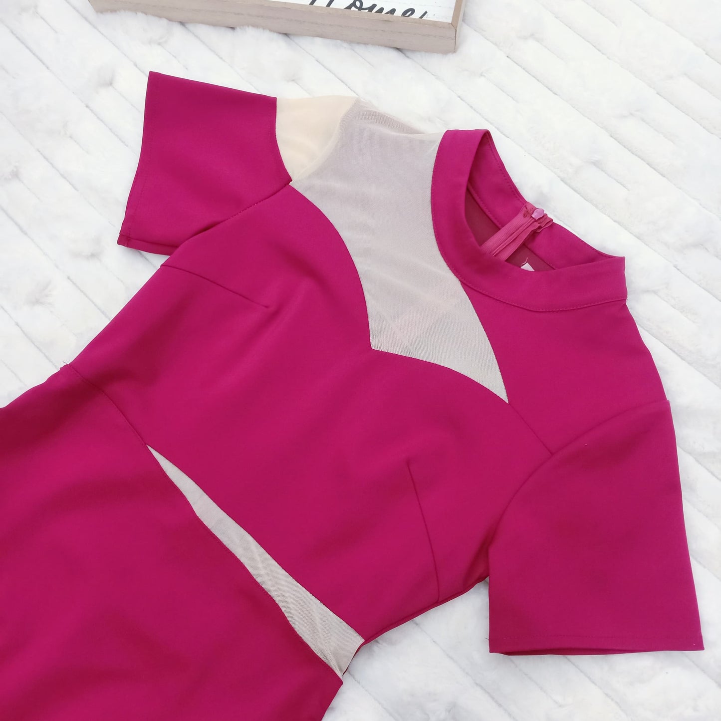 Illusion Cutout Bodycon Midi Dress