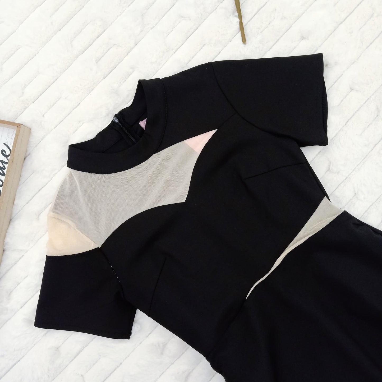 Illusion Cutout Bodycon Midi Dress
