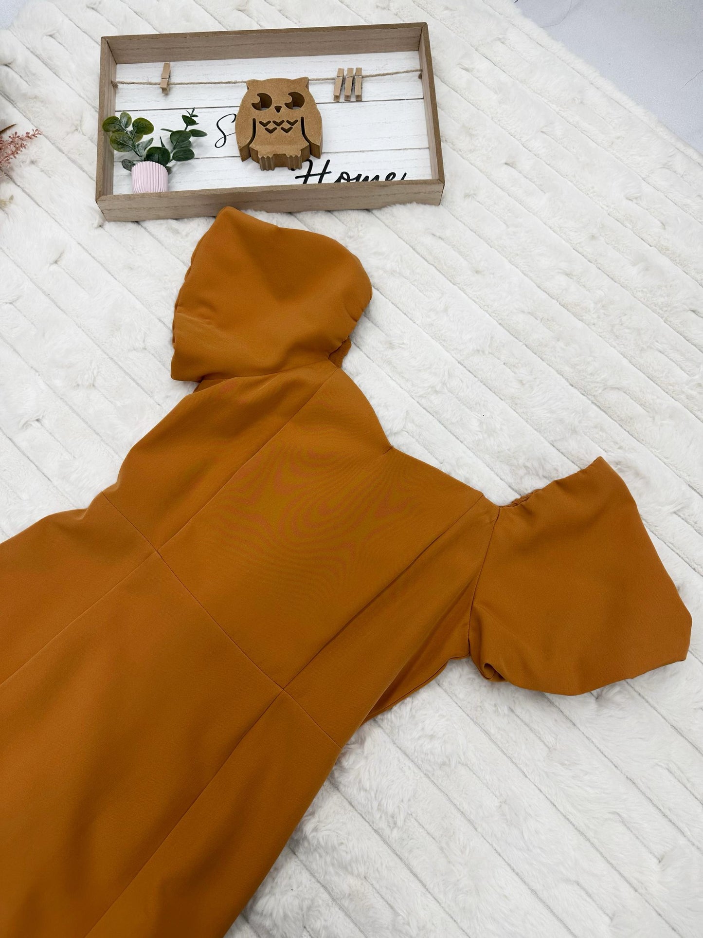 Sweetheart Puff-Sleeves with High Slit Maxi Dress