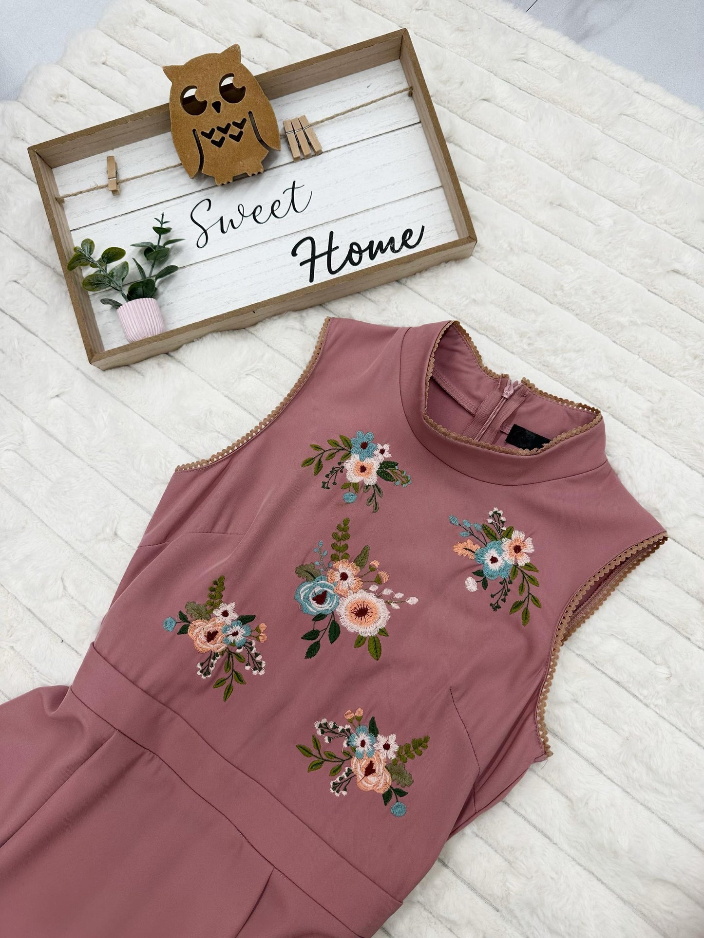 Sleeveless Embroidered High Low Maxi Dress