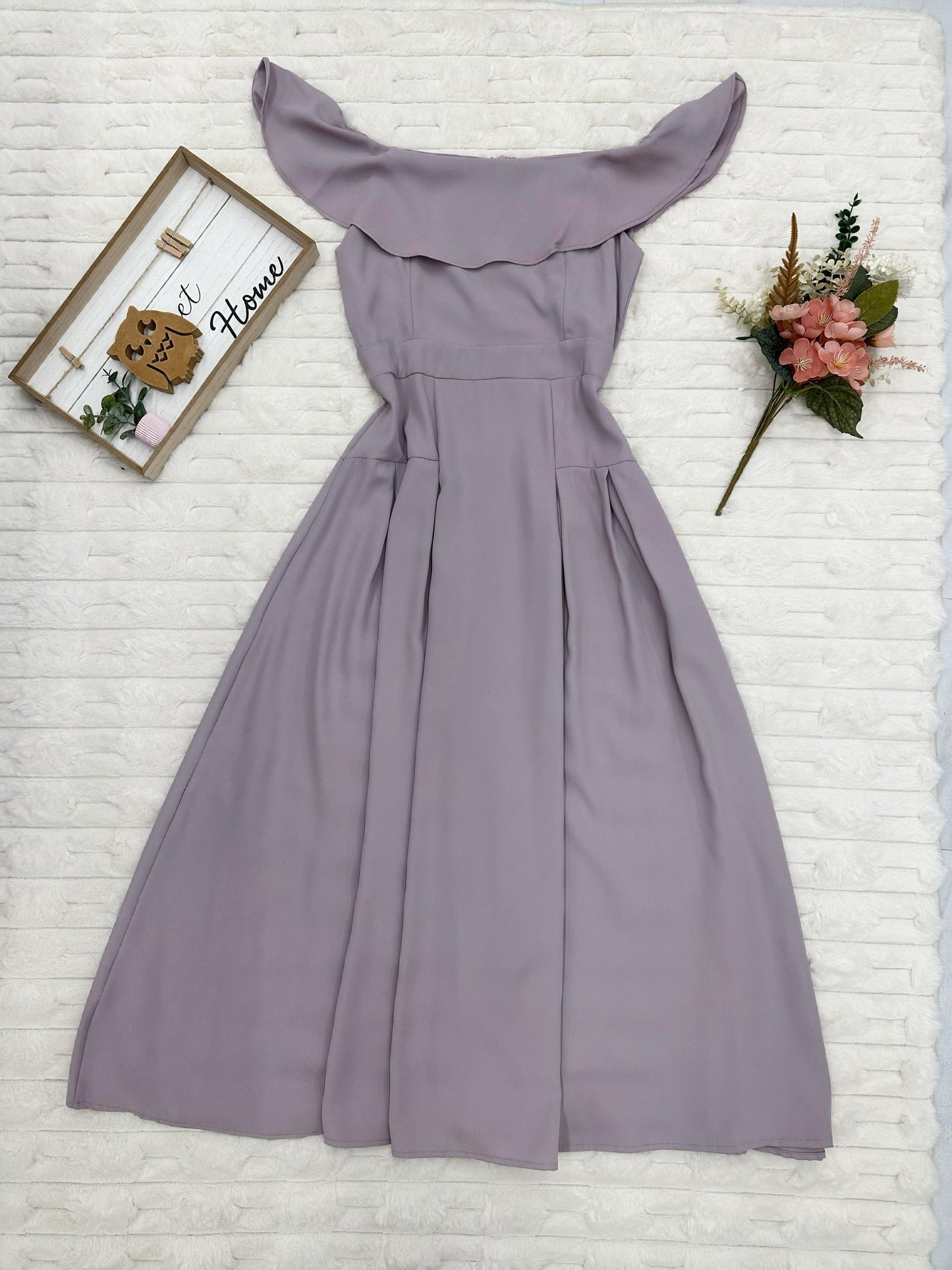 Off-Shoulder A-Line Maxi Dress