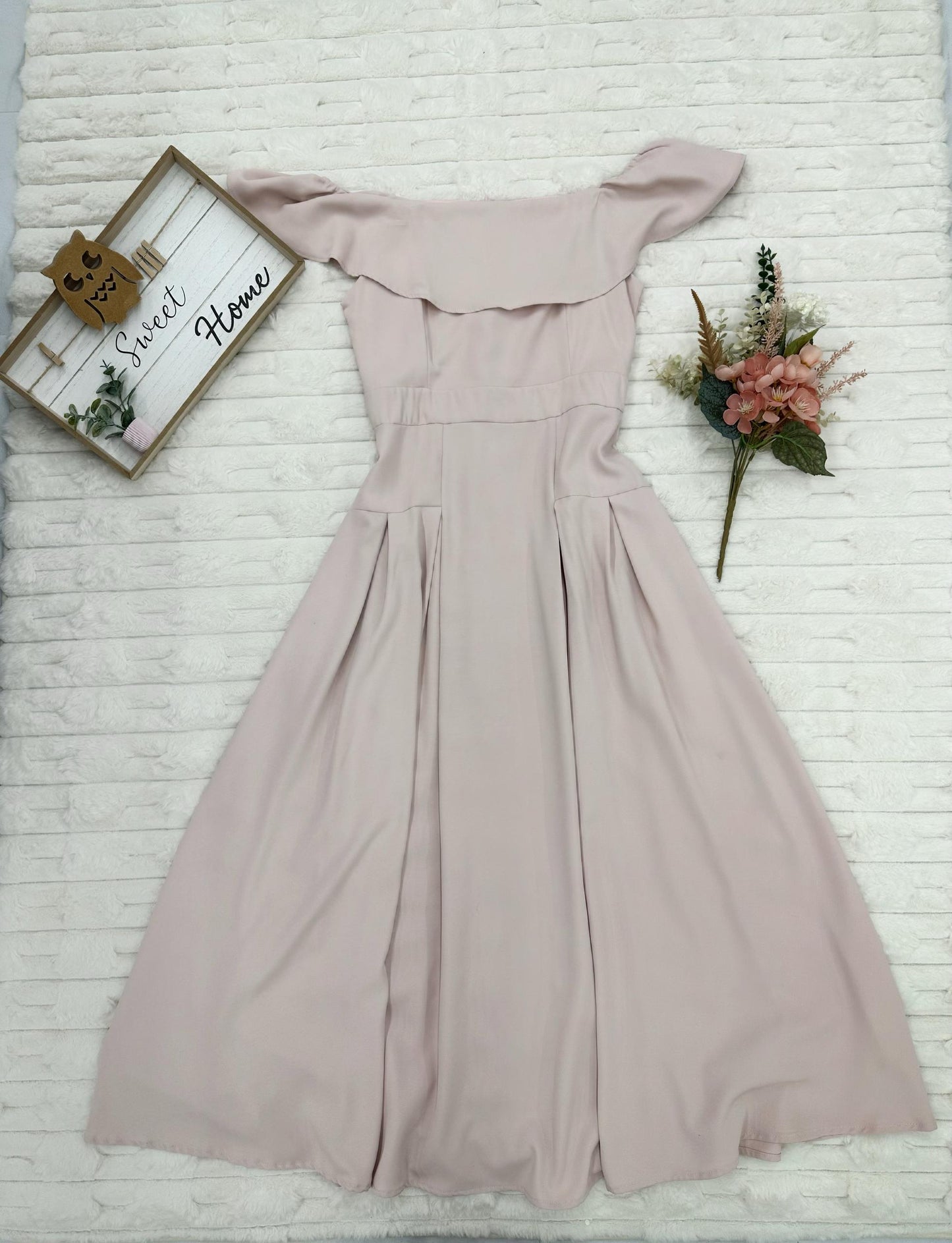 Off-Shoulder A-Line Maxi Dress