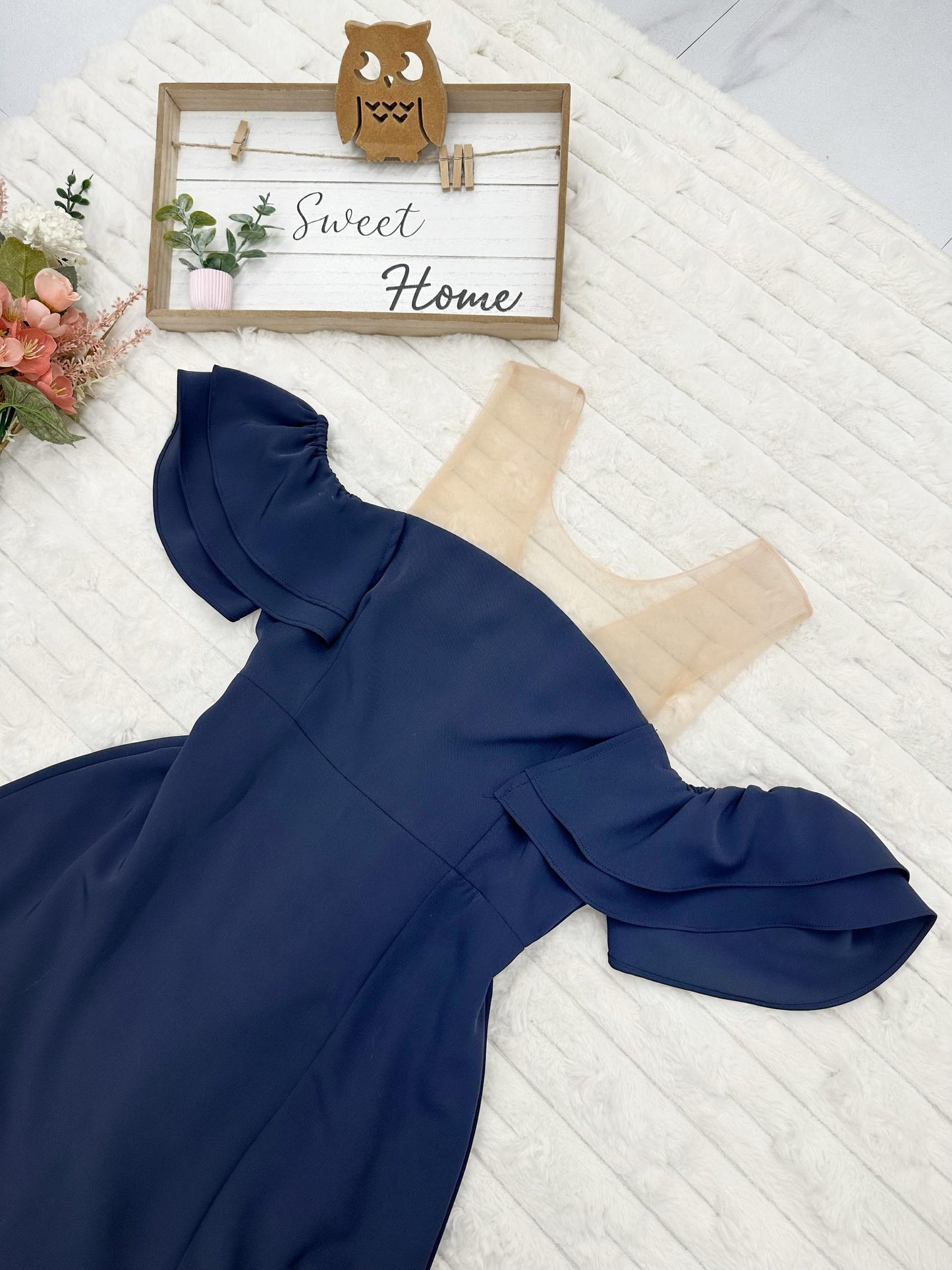 Illusion Cold-Shoulder Maxi Dress