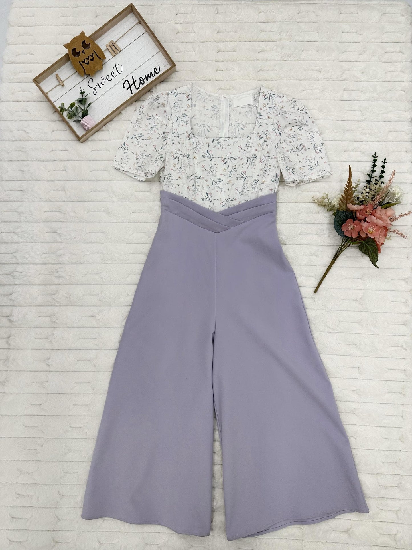 Square Neck Floral Printed Jumpsuit