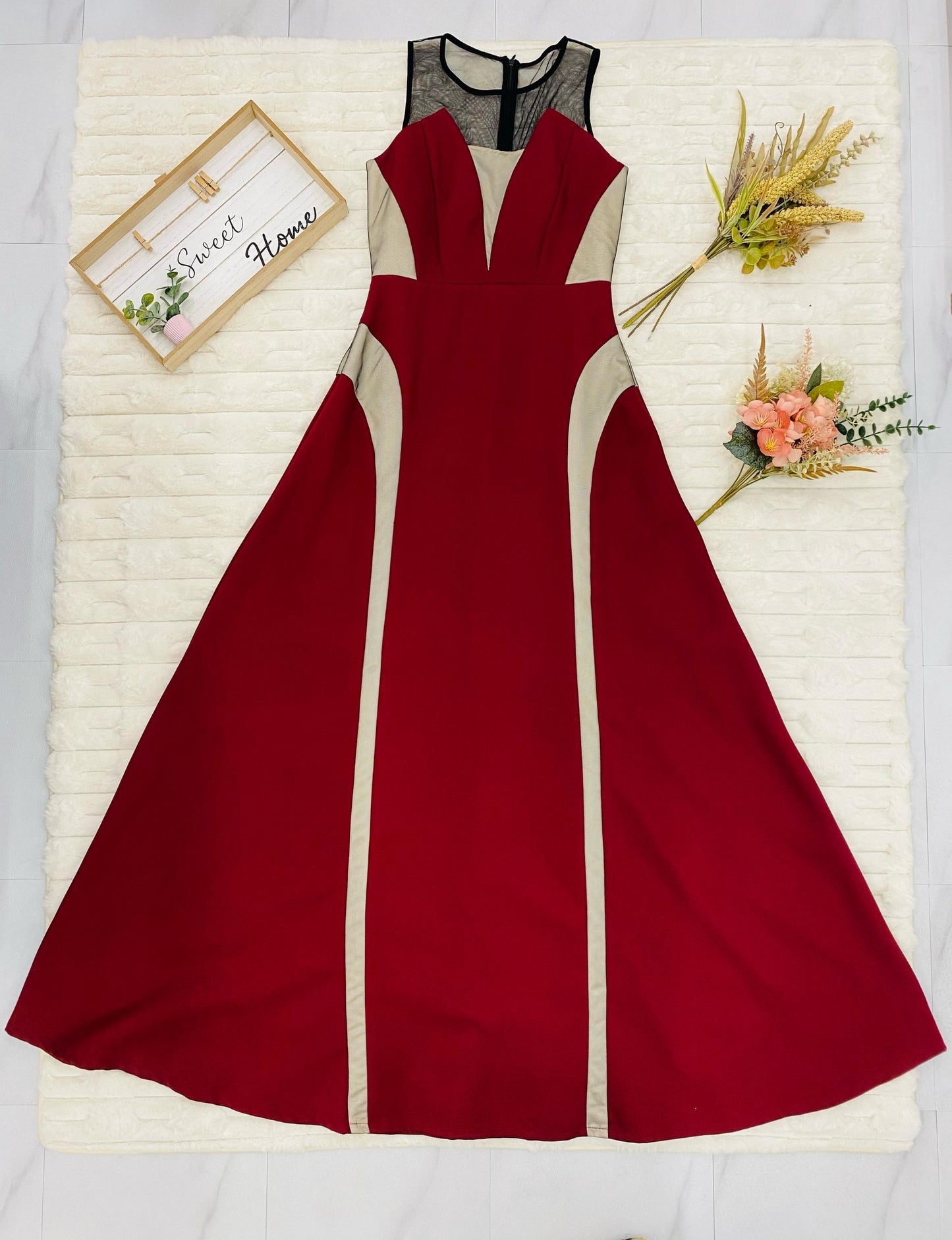 Sleeveless Mesh Gown