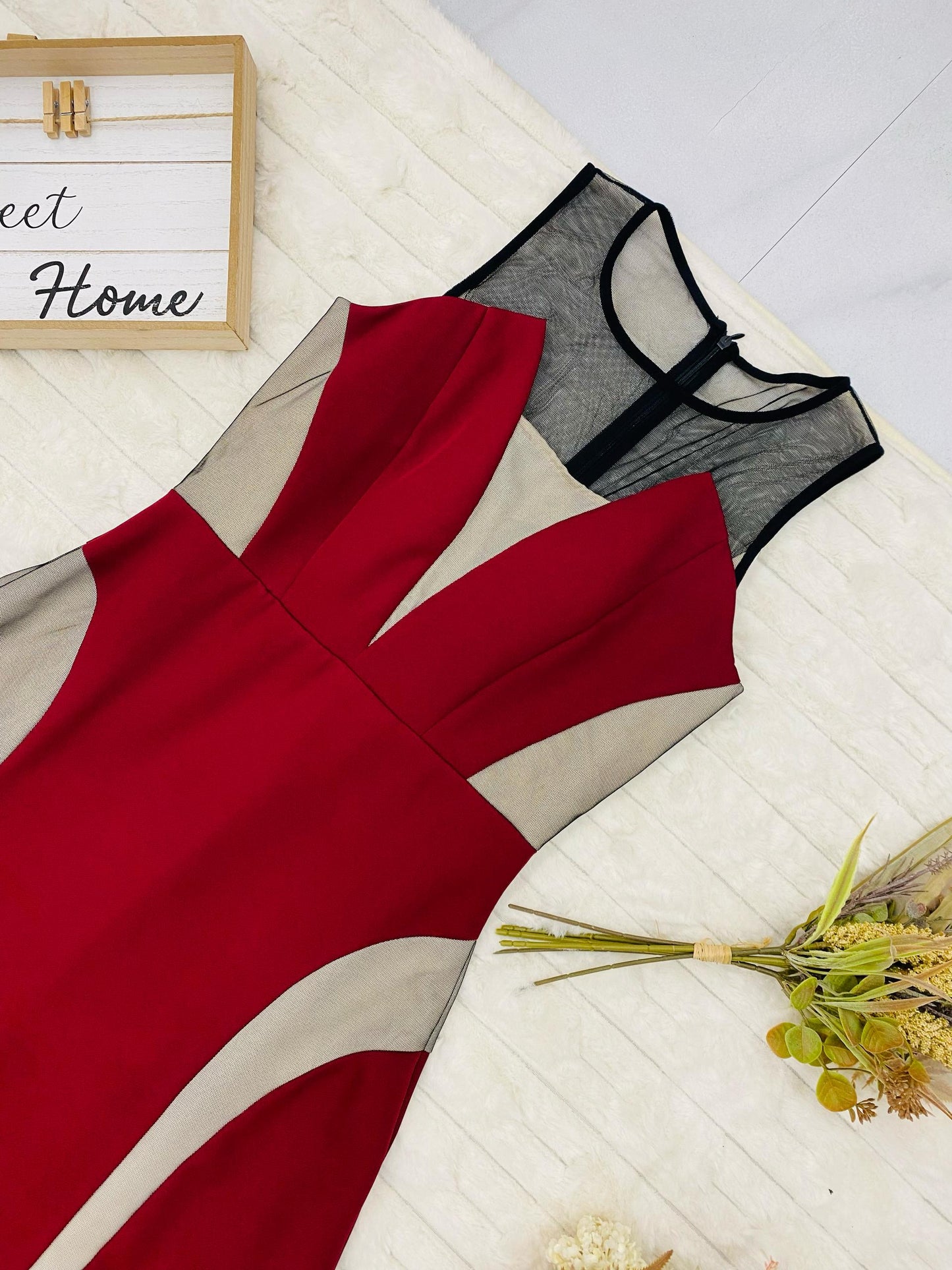 Sleeveless Mesh Gown
