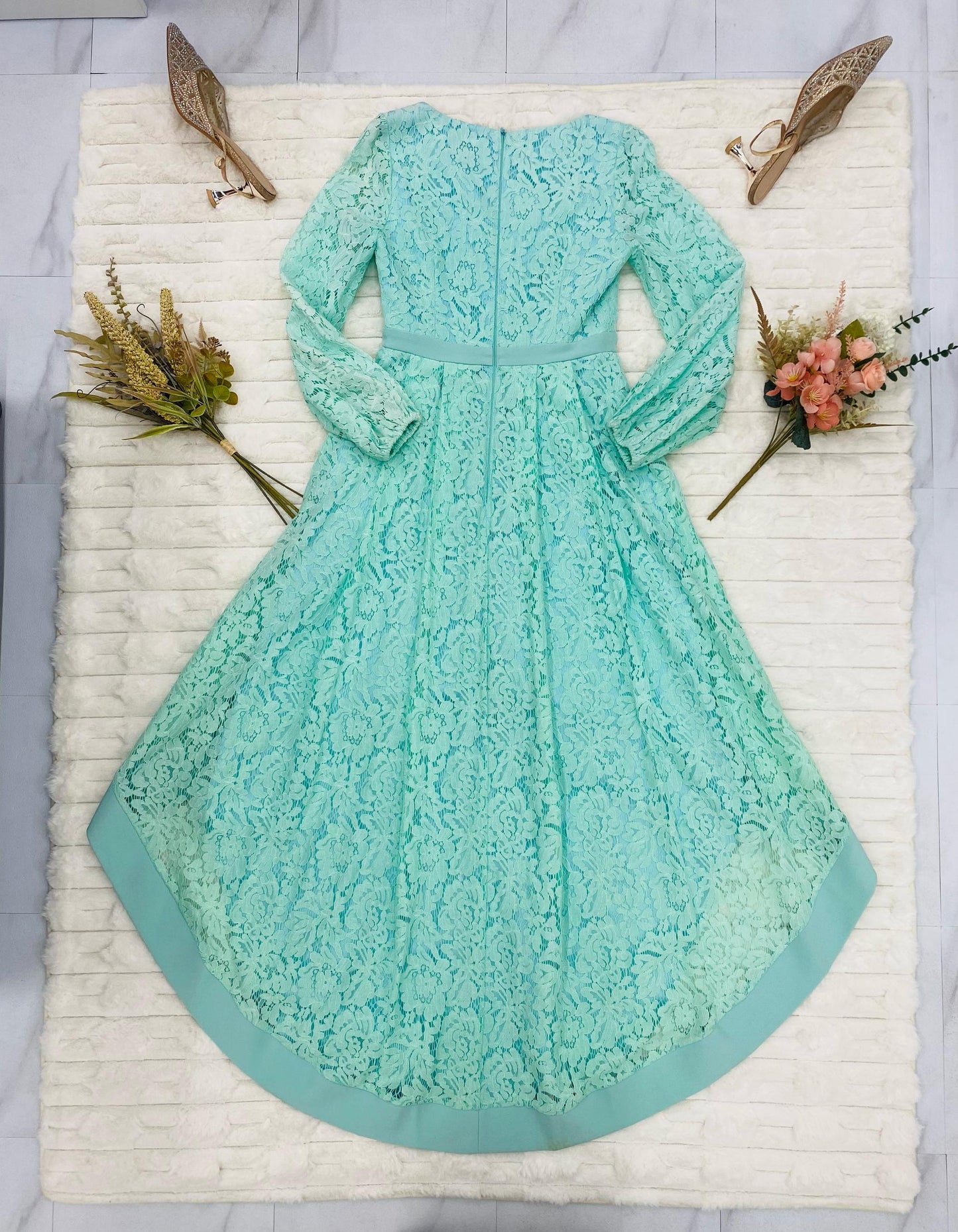 Long Sleeve Lace Gown