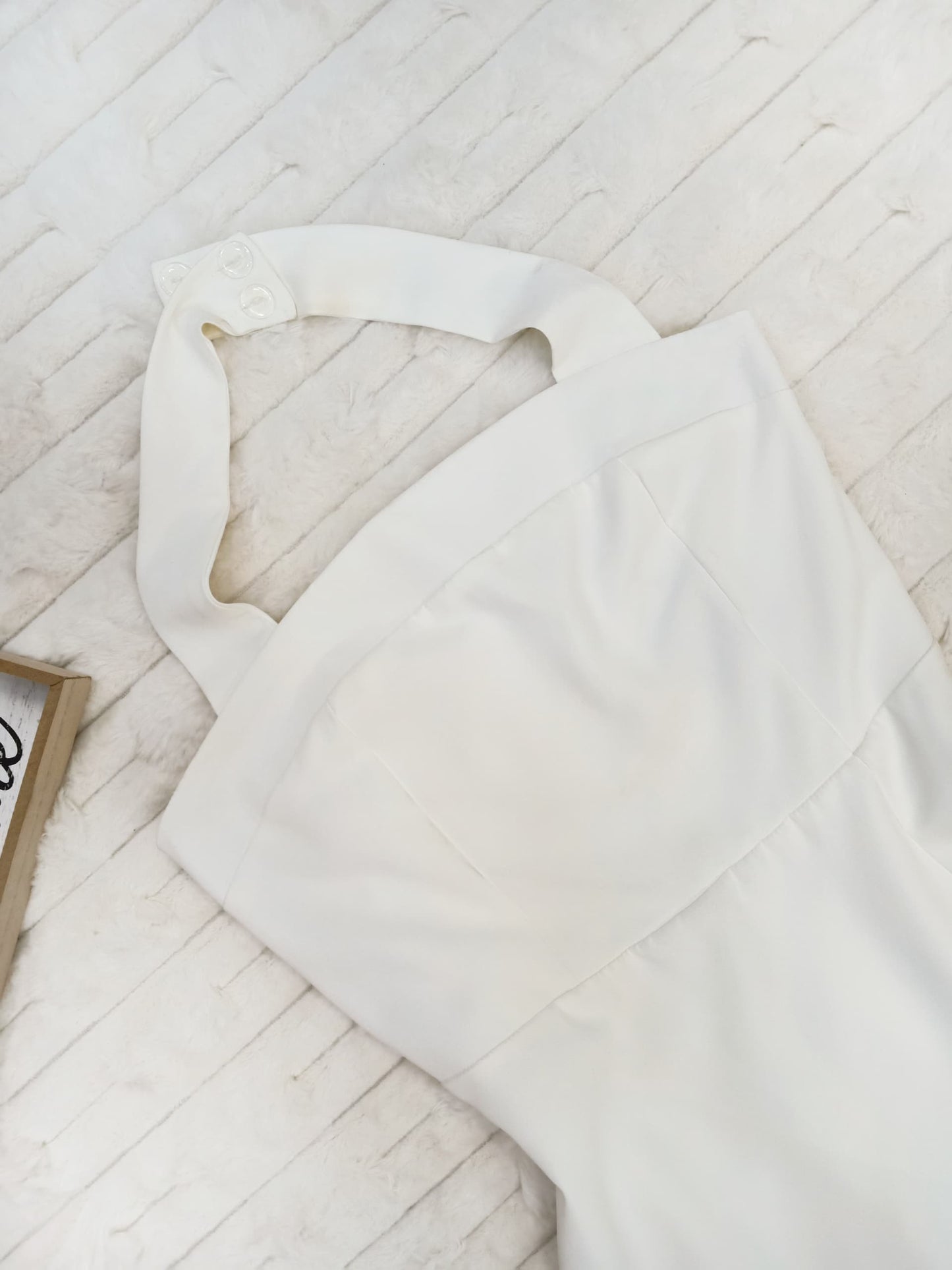 Sleeveless Halter Tie with Button Midi Dress