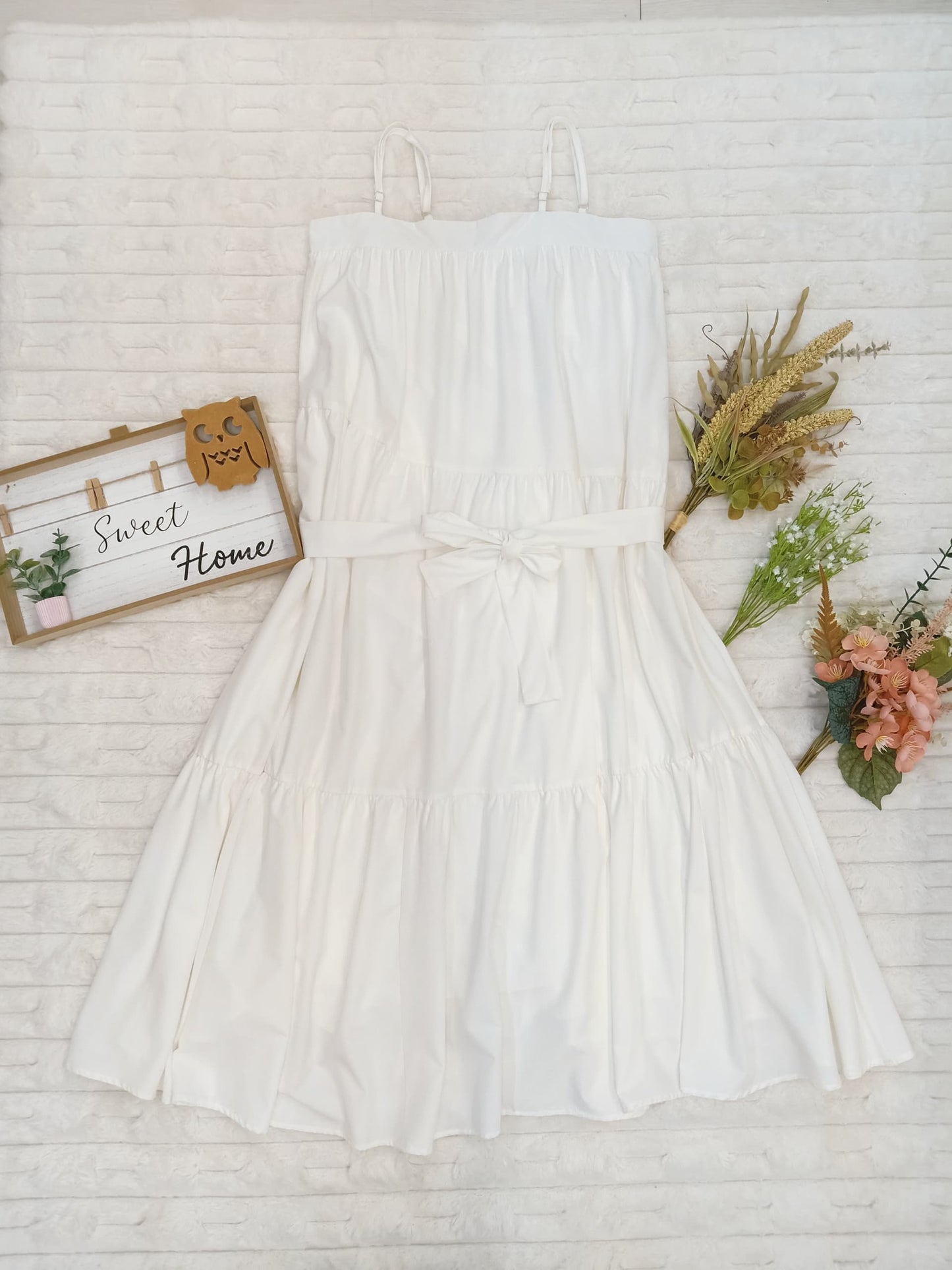 Spaghetti-Strap Tiered Flare Maxi Dress