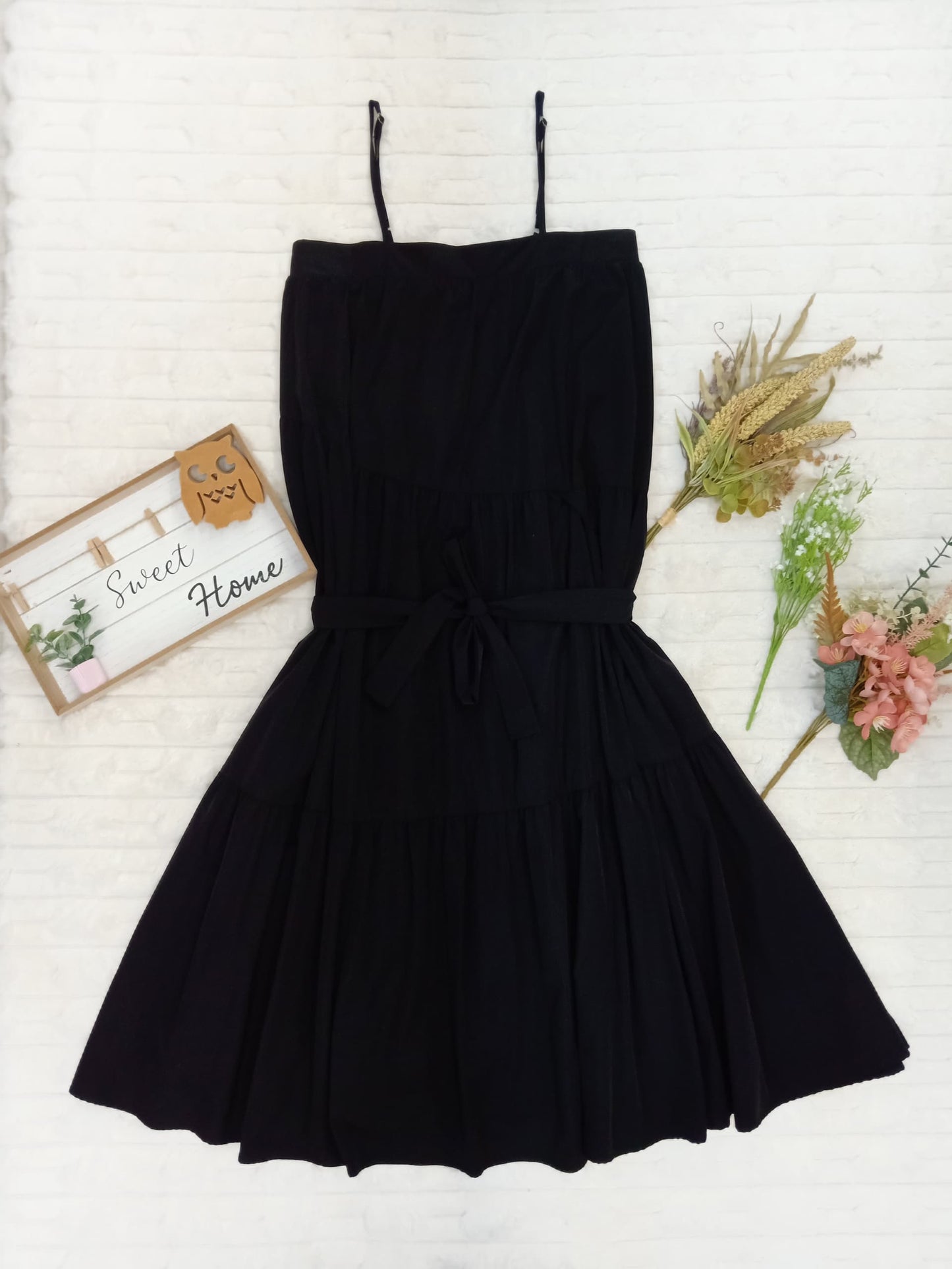 Spaghetti-Strap Tiered Flare Maxi Dress