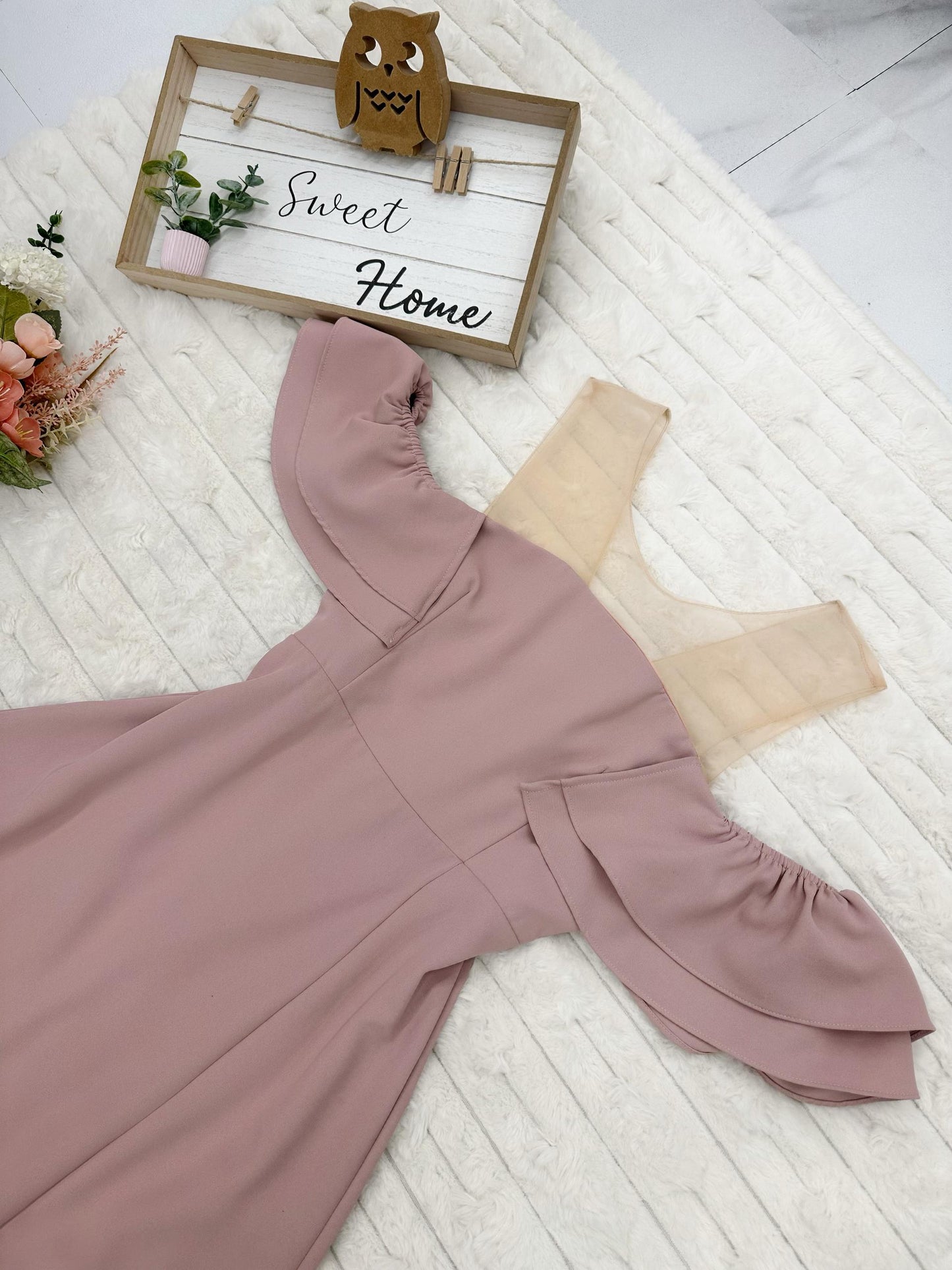 Illusion Cold-Shoulder Maxi Dress