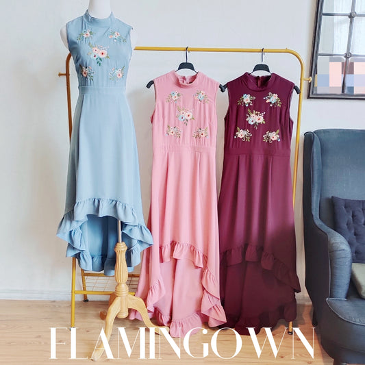 Sleeveless Embroidered High Low Maxi Dress