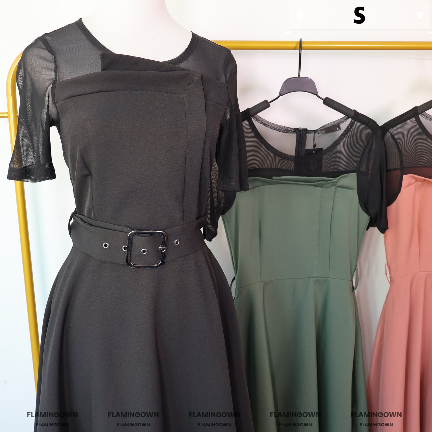 Mesh Knee-Length Circle Dress