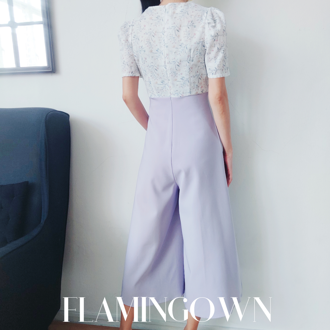 Square Neck Floral  Printed Jumpsuit