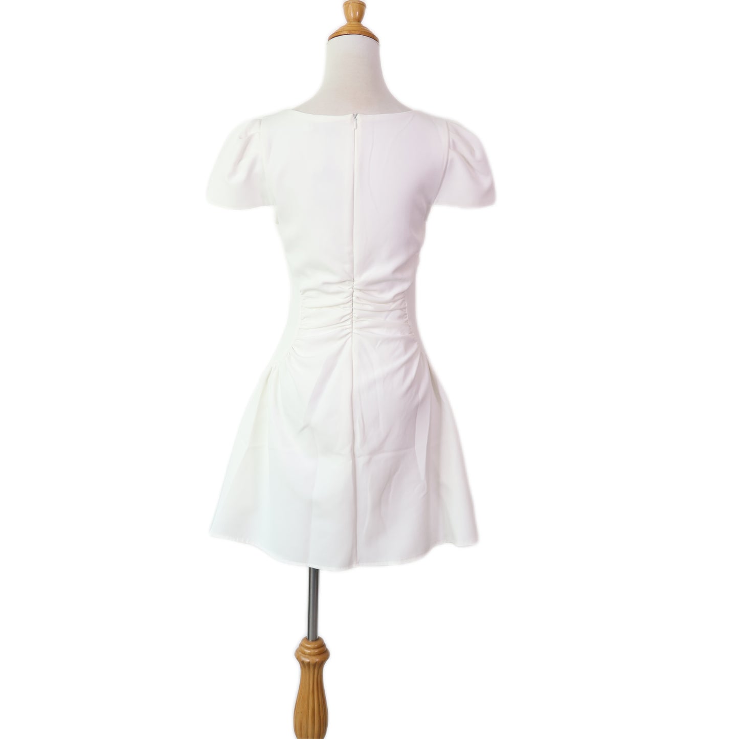 Square Neck Cap Sleeves Mini Dress