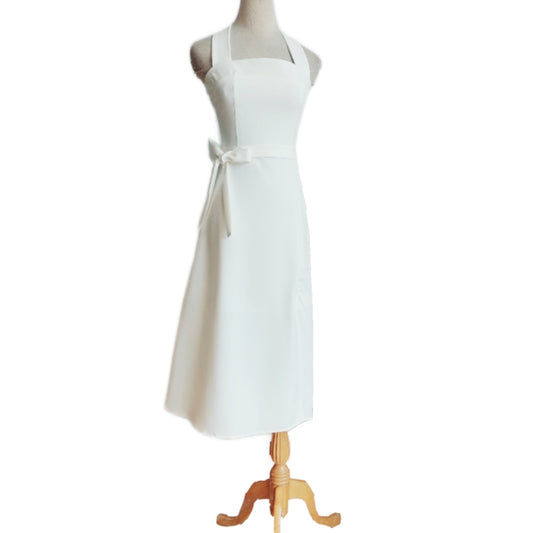 Sleeveless Halter Tie with Button Midi Dress
