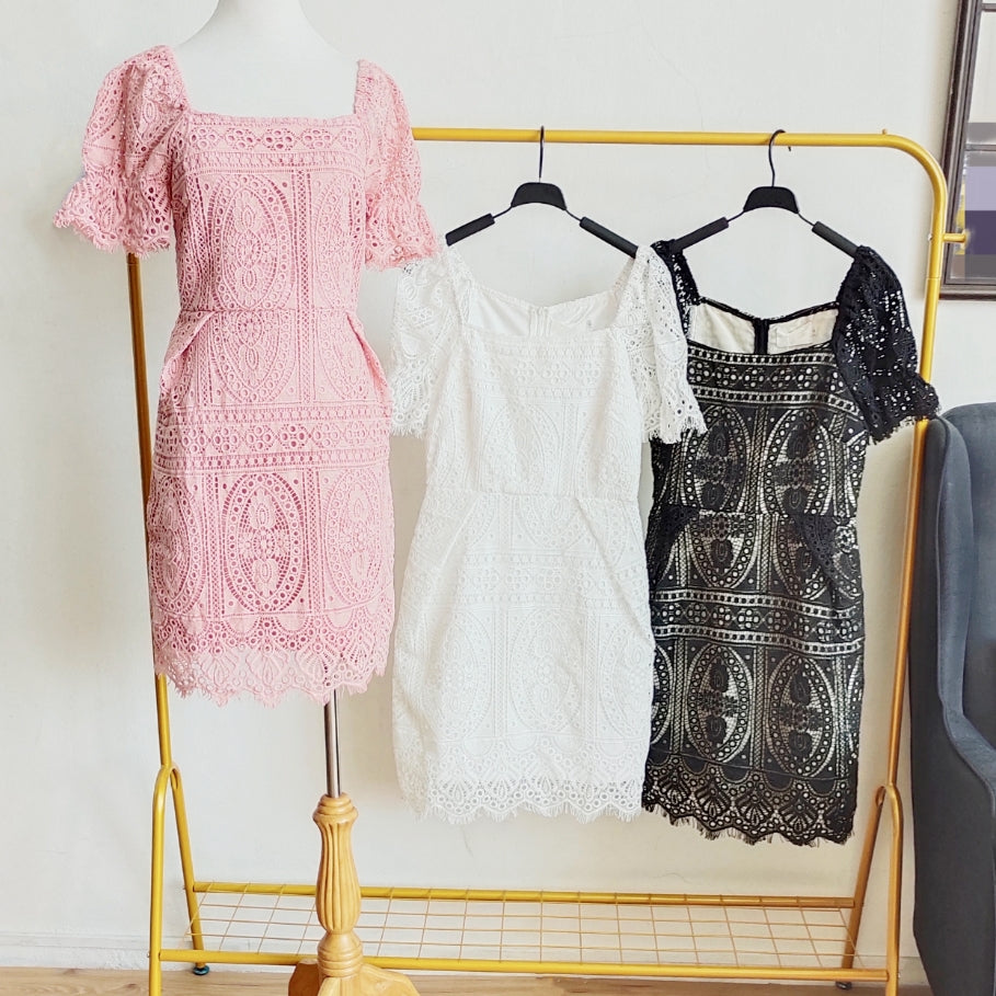 Off-Shoulder Lace Mini Dress