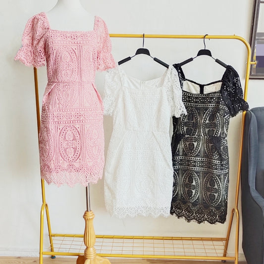 Off-Shoulder Lace Mini Dress