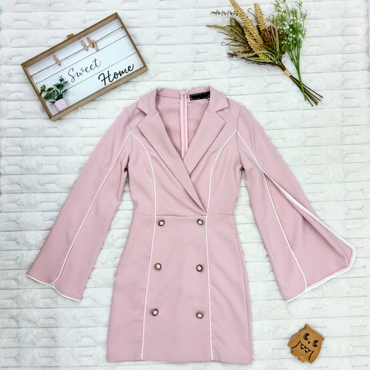 Double Breasted Slit-Sleeve Dress