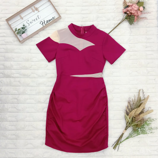 Illusion Cutout Bodycon Midi Dress