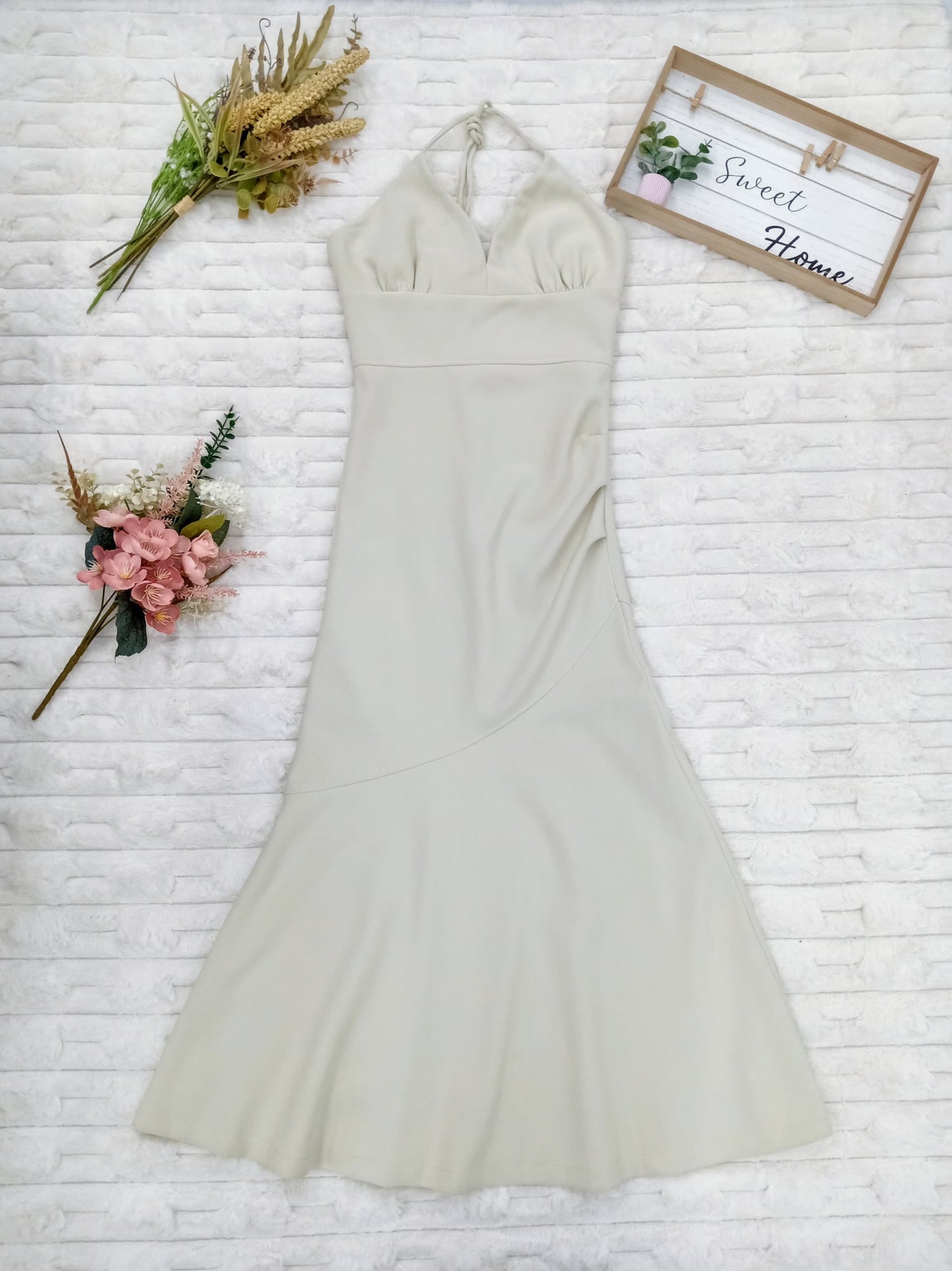 V-Neck Halter Maxi Dress