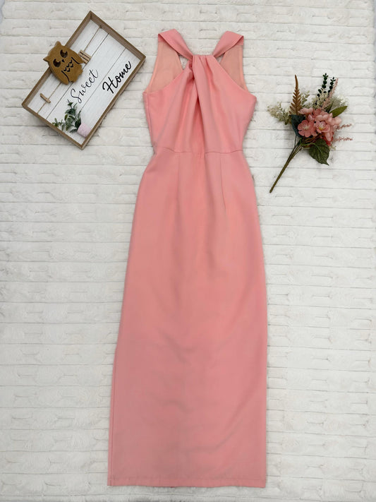 Halter Twisted Front Maxi Dress