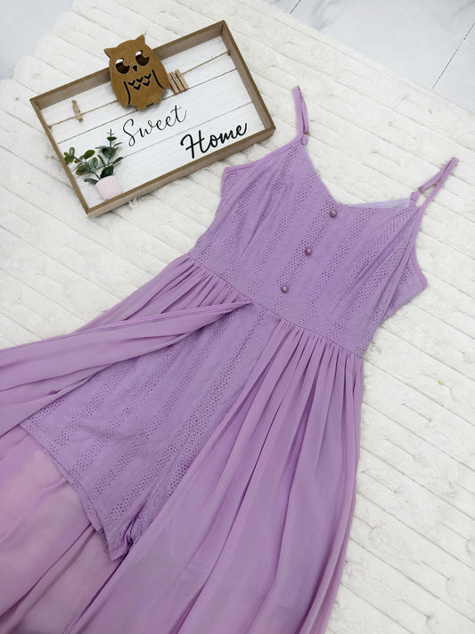 Adjustable Strap Overlay Jumpsuit