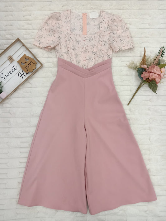 Square Neck Floral  Printed Jumpsuit