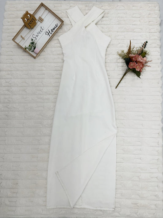 Criss-Cross Halter Neck Gown