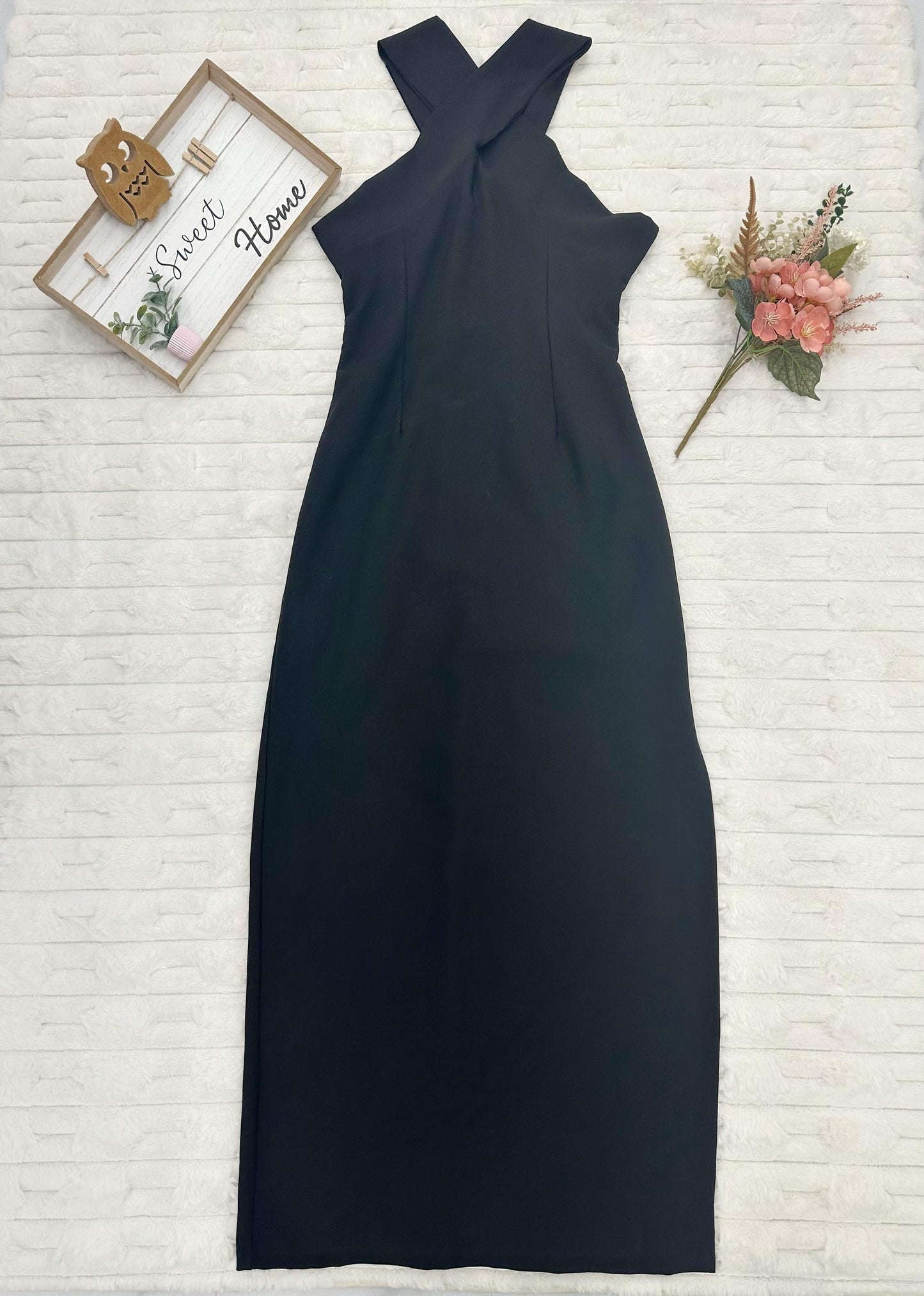 Criss-Cross Halter Neck Gown