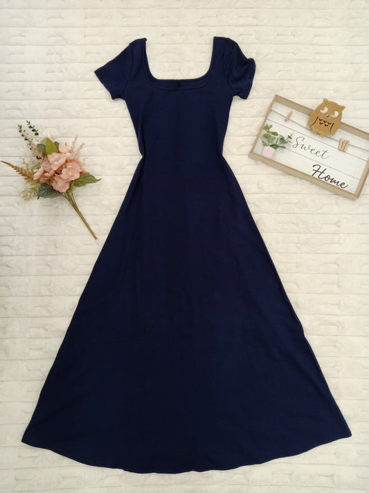 Square-Neck Elegant Long Dress