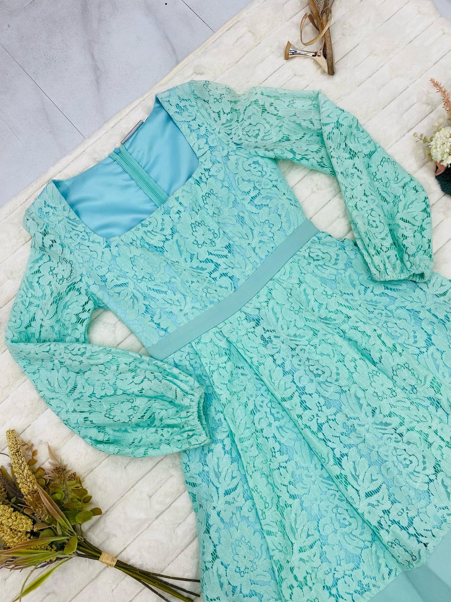 Long Sleeve Lace Gown