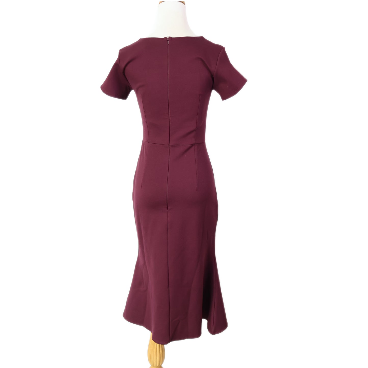 Square-Neck with Slit Mermaid Midi Dress