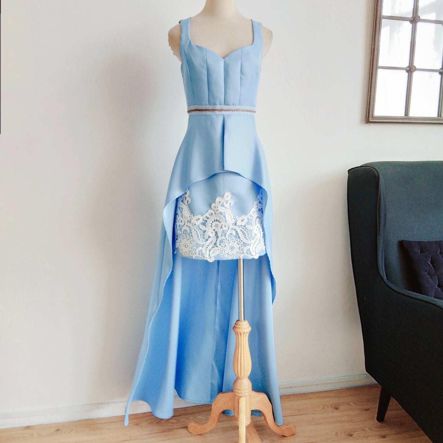 Embellished High Low Dress