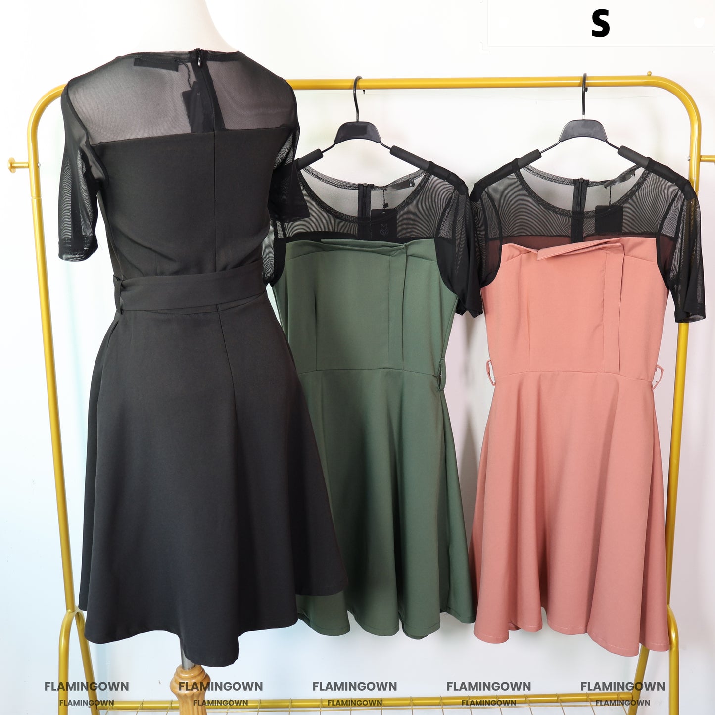 Mesh Knee-Length Circle Dress