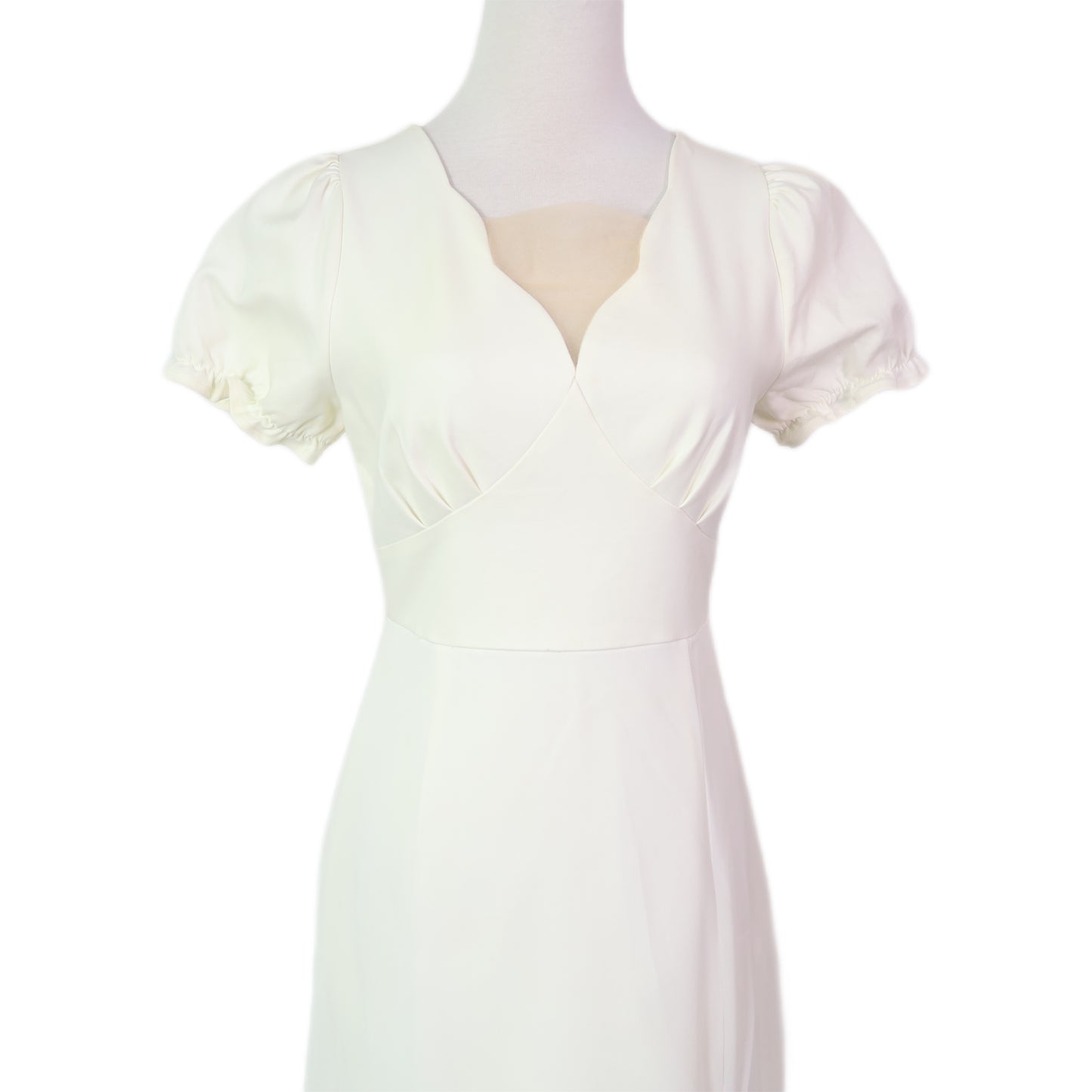 Scallop-Neck Overlay Dress