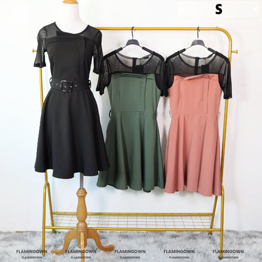 Mesh Knee-Length Circle Dress