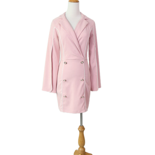 Double Breasted Slit-Sleeve Dress