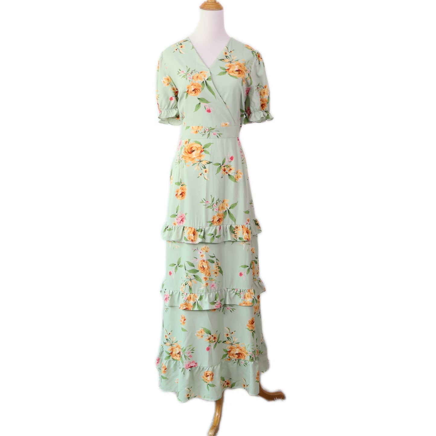 Floral-Print Tiered Maxi Dress