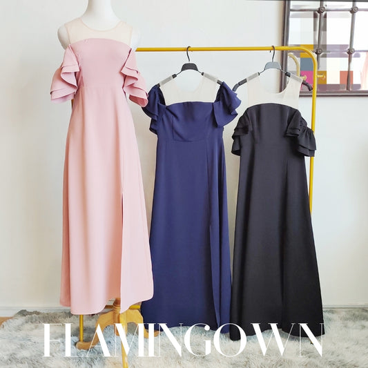 Illusion Cold-Shoulder Maxi Dress