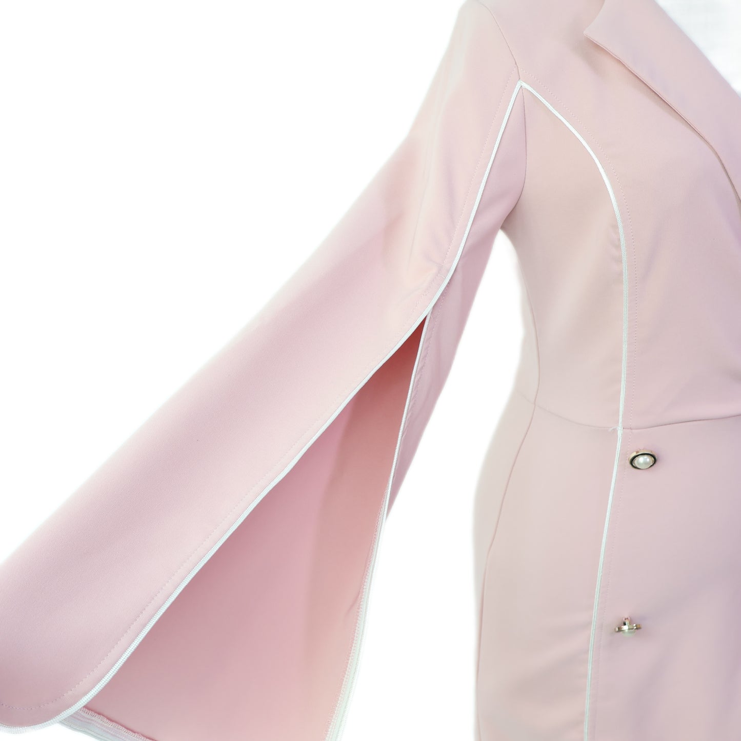 Double Breasted Slit-Sleeve Dress