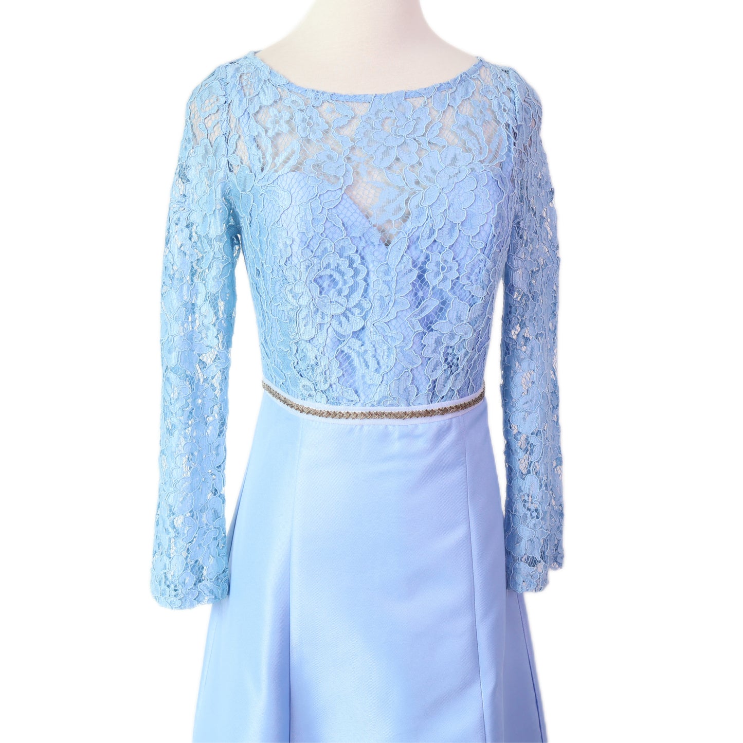 Long-Sleeve Lace Gown