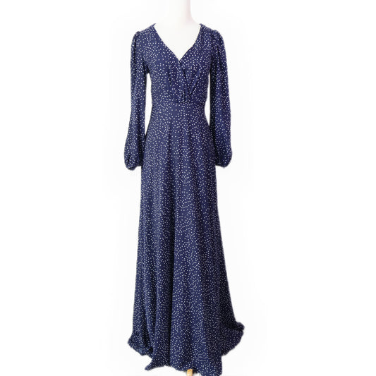 Polka-Dot Long-Sleeve Gown