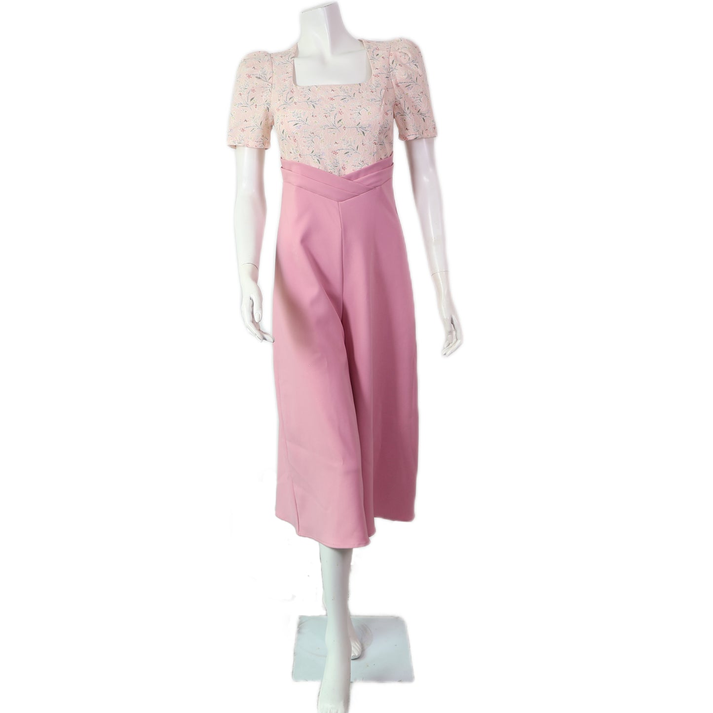 Square Neck Floral  Printed Jumpsuit